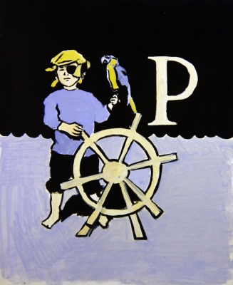 P is for pirate, 2008 (acrylic on card)
