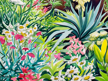 Garden with flowering Yucca, Christopher Ryland, Bridgeman Images